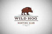 Wild Hog Vintage Logo Template