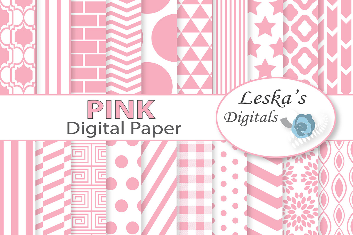 Pink Digital Paper - Light Pink in Patterns - product preview 8