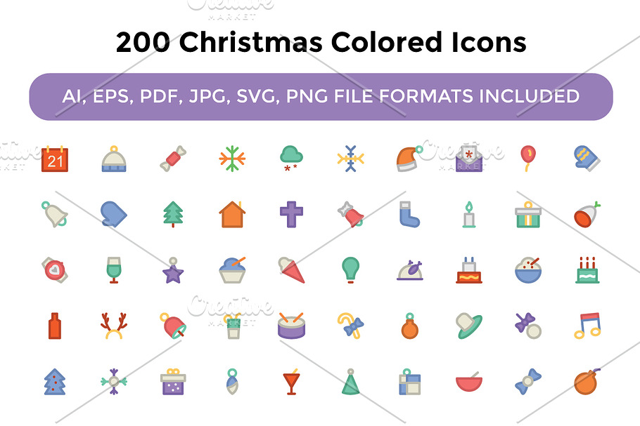 200 Christmas Colored Icons in Graphics - product preview 8