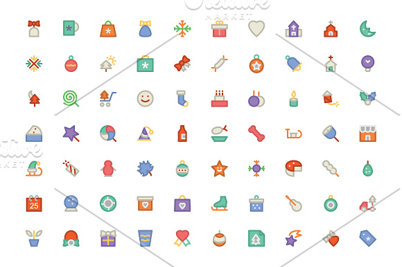 200 Christmas Colored Icons in Graphics - product preview 1