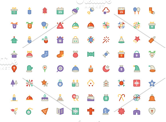 200 Christmas Colored Icons in Graphics - product preview 2