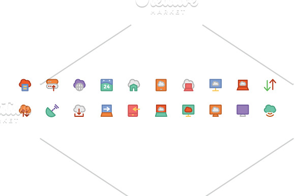 125+ Cloud Computing Colored Icons in Graphics - product preview 2
