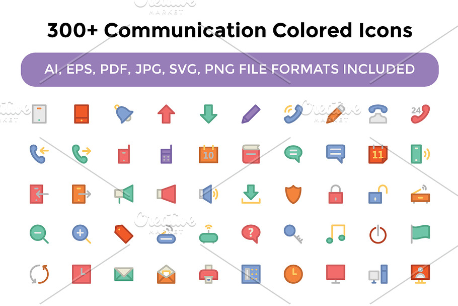300+ Communication Colored Icons