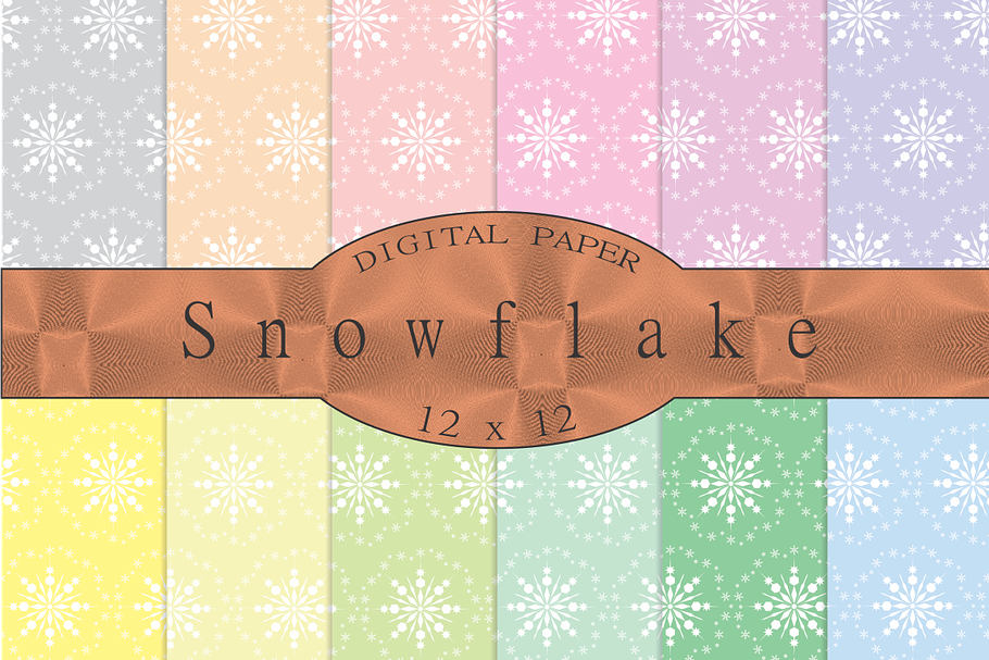 Snowflake seamless patterns