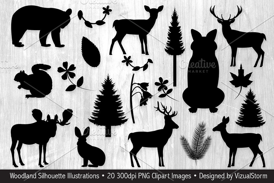 Woodland Silhouettes Illustration in Illustrations - product preview 8
