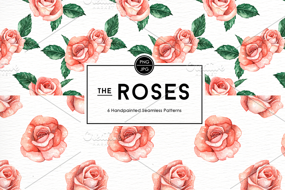 Rose Flowers Seamless Patterns