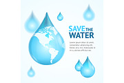 Water Globe Save Concept. Vector