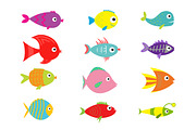 Cute fish set