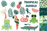 Tropical Jungle Clipart & Patterns