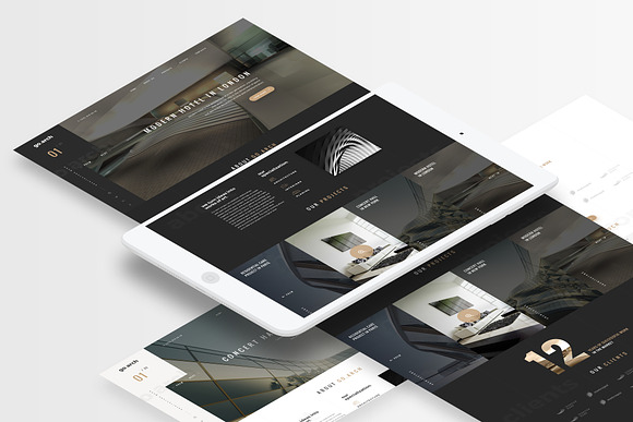 go.arch - Architecture PSD Template in Landing Page Templates - product preview 1