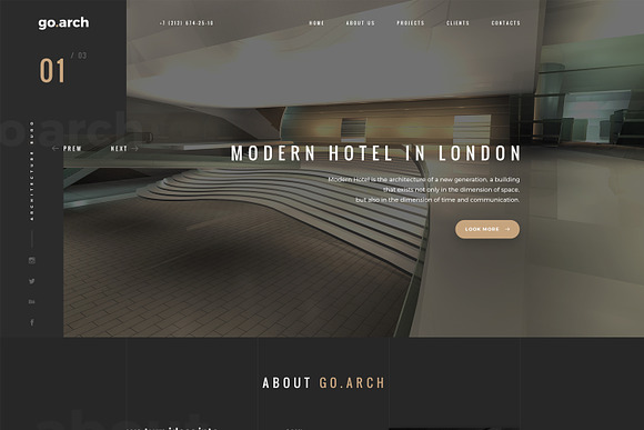 go.arch - Architecture PSD Template in Landing Page Templates - product preview 3