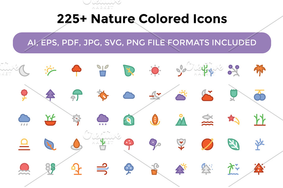 225+ Nature Colored Icons