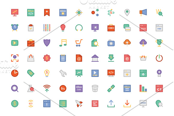200+ Seo and Marketing Colored Icons in Graphics - product preview 1