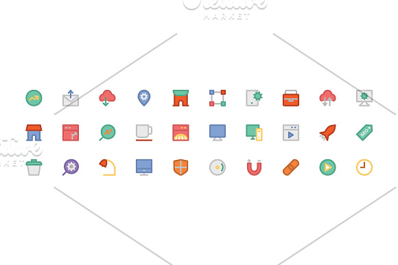 200+ Seo and Marketing Colored Icons in Graphics - product preview 3