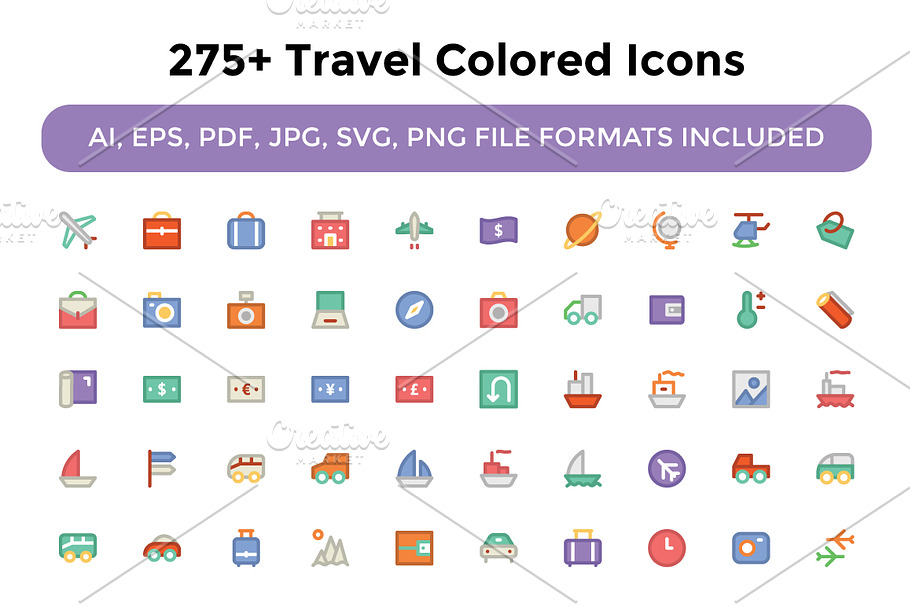 275+ Travel Colored Icons in Graphics - product preview 8