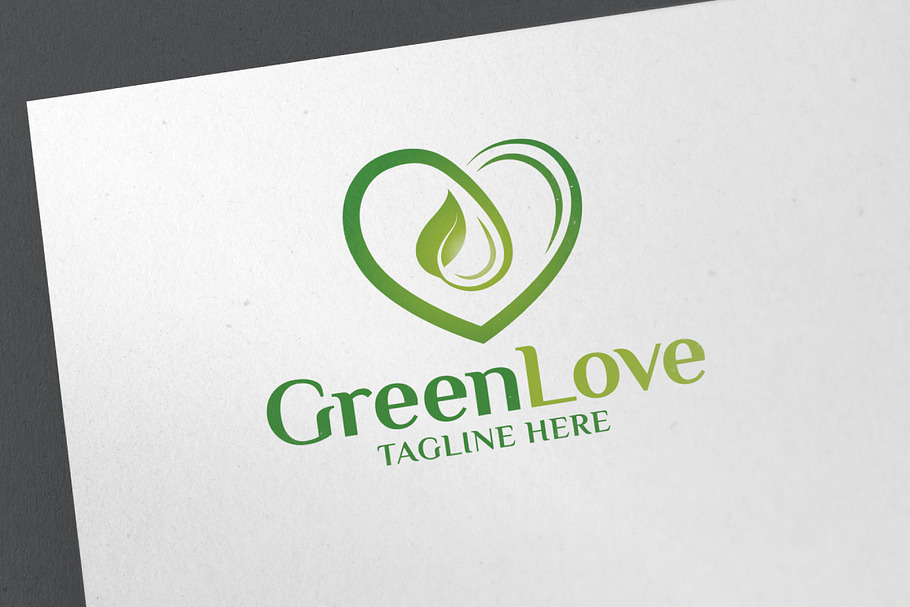 Green Love in Logo Templates - product preview 8