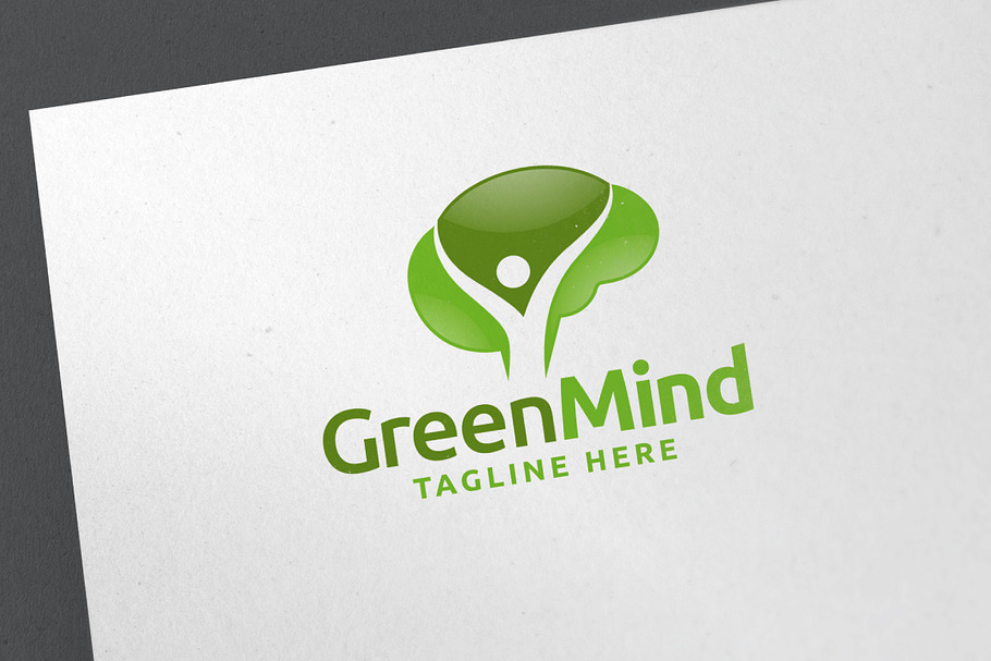Green Mind in Logo Templates - product preview 8