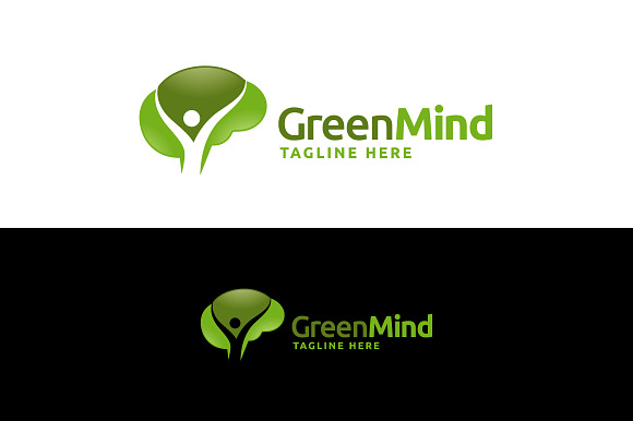 Green Mind in Logo Templates - product preview 1