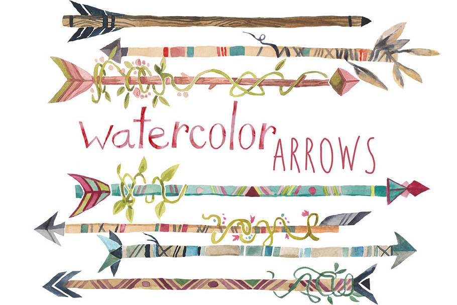 Watercolor Arrows Clip Art
