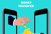 money transfer, flat design, vector 