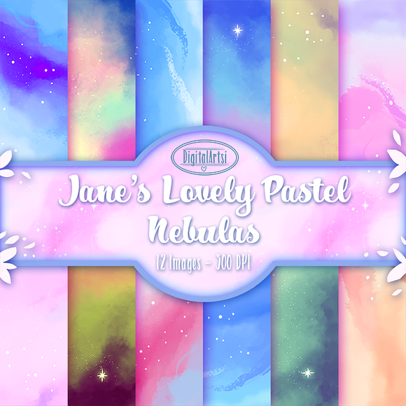 Pastel Nebula Seamless Patterns in Patterns - product preview 1