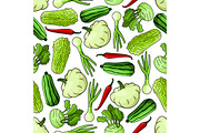 Spring vegetables seamless pattern