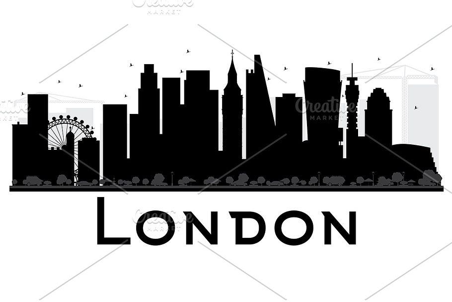 London City Skyline Silhouette in Illustrations - product preview 8