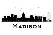 Madison City Skyline Silhouette