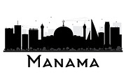 Manama City Skyline Silhouette