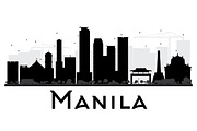 Manila City Skyline Silhouette