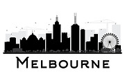 Melbourne City Skyline Silhouette