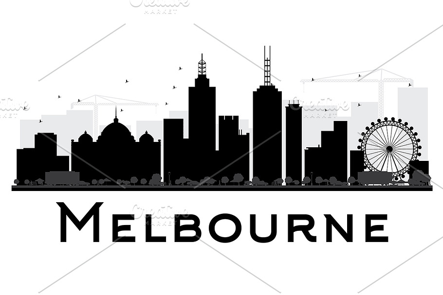 Melbourne City Skyline Silhouette in Illustrations - product preview 8