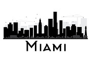 Miami City Skyline Silhouette
