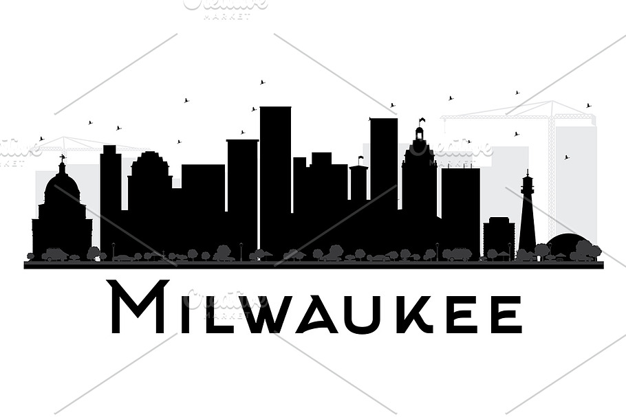 Milwaukee City Skyline Silhouette in Illustrations - product preview 8