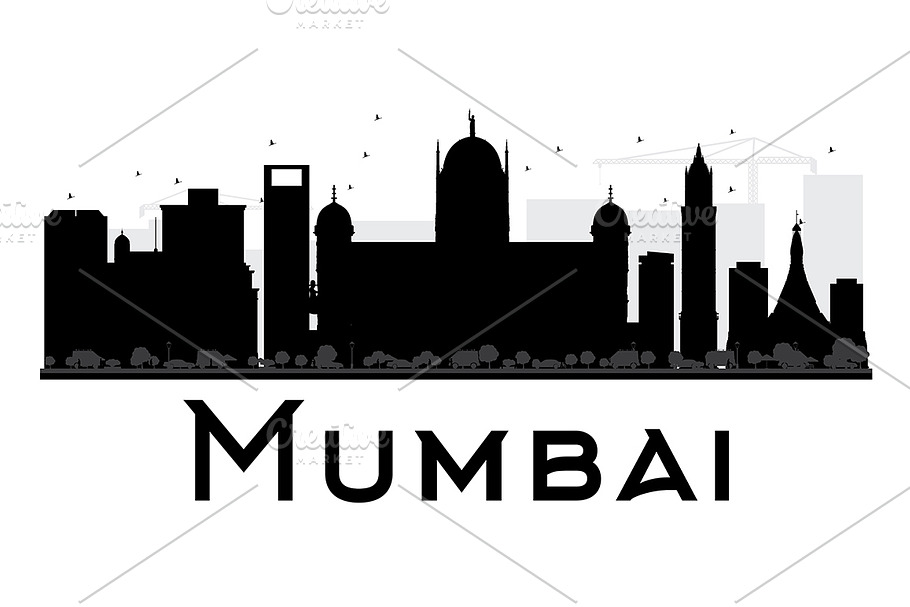 Mumbai City Skyline Silhouette in Illustrations - product preview 8
