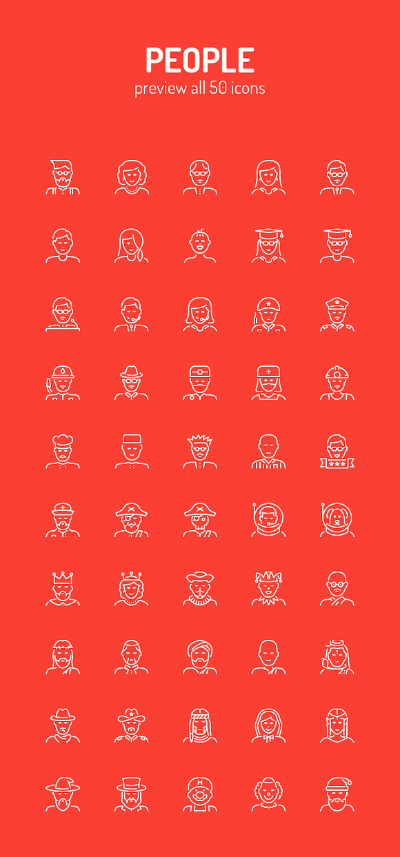 People Line Icons in Icons - product preview 1