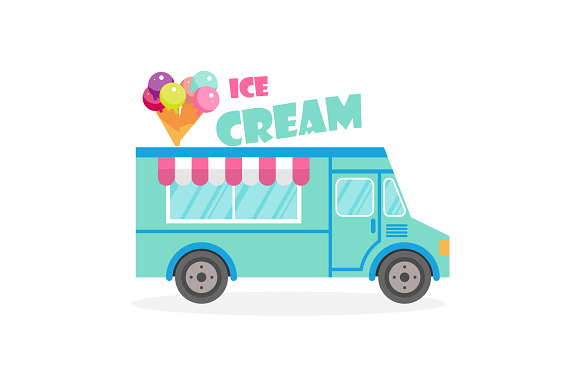 Set of vector food trucks  in Objects - product preview 3