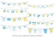 Blue Baby Laundry Bunting
