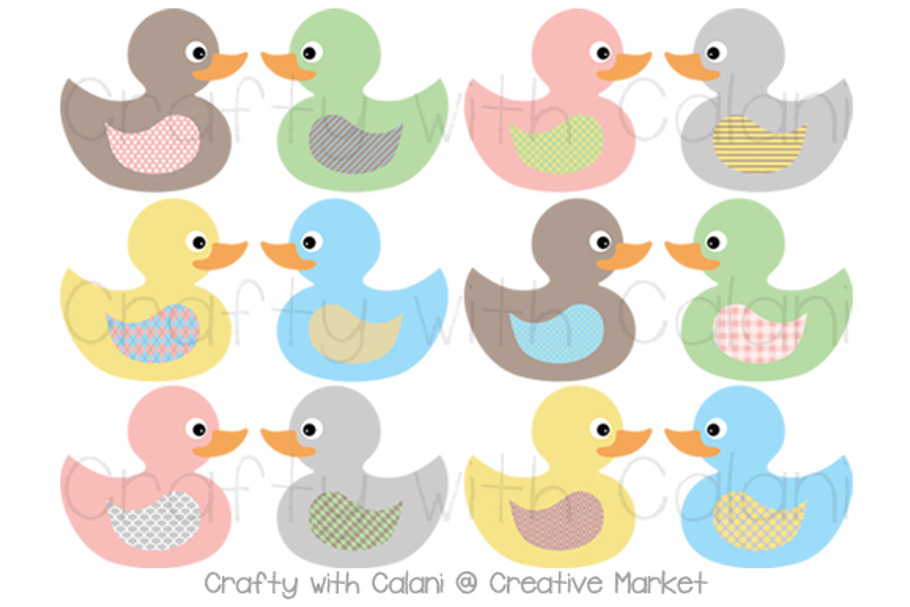 Pastel Color Rubber Duck in Illustrations - product preview 8