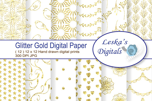 Glitter Gold Digital Paper 