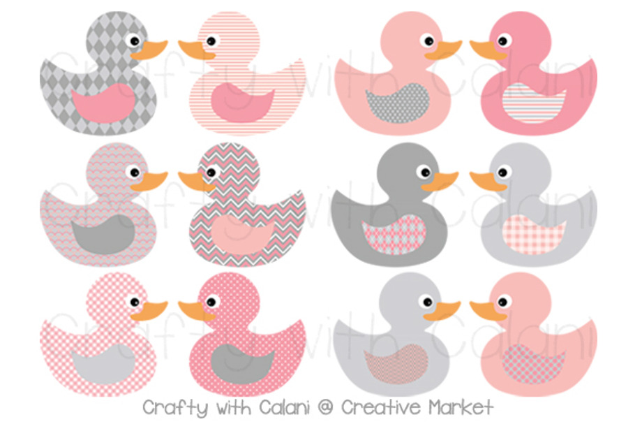 Pink & Gray Rubber Duck