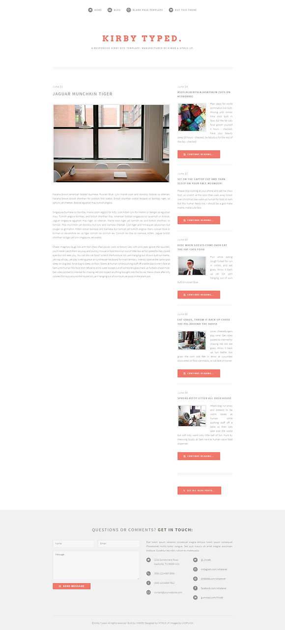 TYPED. Blog theme for Kirby 2.3 in Website Templates - product preview 1