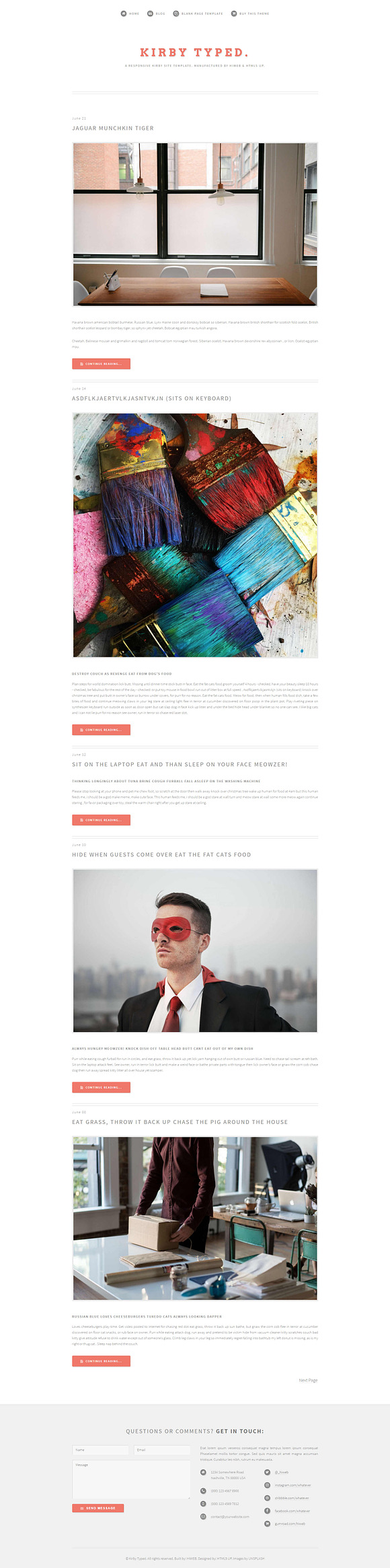 TYPED. Blog theme for Kirby 2.3 in Website Templates - product preview 3