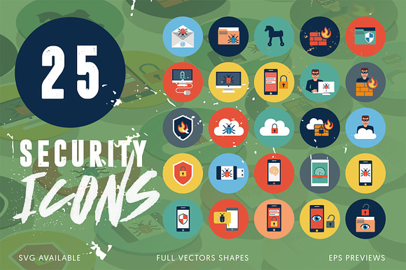 25 Security Flat Icons in Flat Icons - product preview 2