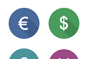Money symbols icons. Vector