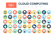 50+ Flat Cloud Computing Icons 