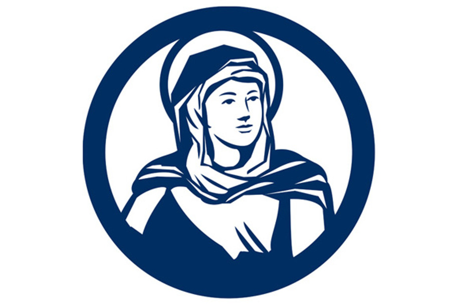 Blessed Virgin Mary Circle Retro