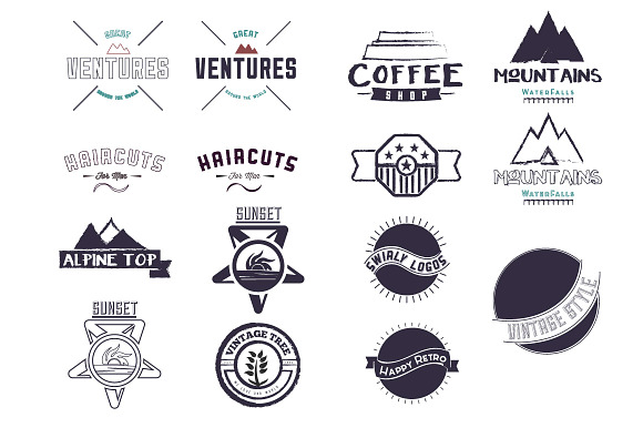 15 New Style Retro Badges, Labels in Logo Templates - product preview 1