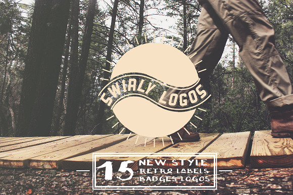 15 New Style Retro Badges, Labels in Logo Templates - product preview 3