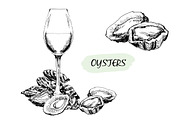 Oysters and wine.